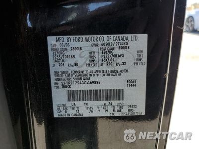 Zdjęcie 12 z 12 samochodu: 2003 FORD F150 VIN:2FTRF17243CA69886 - miniatura