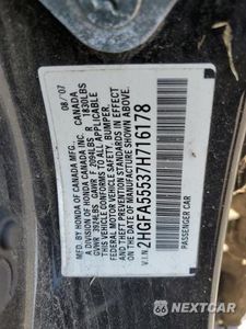 Zdjęcie 12 z 12 samochodu: 2007 HONDA CIVIC SI VIN:2HGFA55537H716178 - miniatura