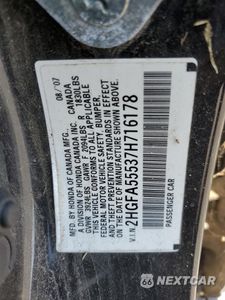 Zdjęcie 12 z 12 samochodu: 2007 HONDA CIVIC SI VIN:2HGFA55537H716178 - miniatura