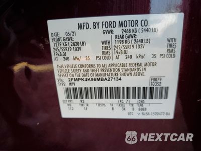 Zdjęcie 13 z 14 samochodu: 2021 FORD EDGE TITANIUM VIN:2FMPK4K96MBA27134 - miniatura