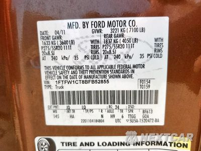 Zdjęcie 12 z 12 samochodu: 2011 FORD F150 SUPERCREW VIN:1FTFW1CT8BFB52855 - miniatura