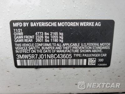Zdjęcie 12 z 12 samochodu: 2022 BMW 330XI VIN:3MW5R7J01N8C43605 - miniatura
