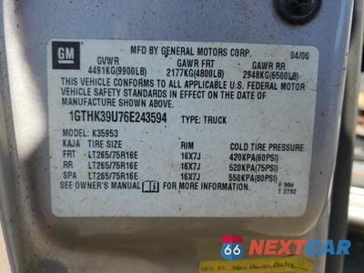 Zdjęcie 12 z 12 samochodu: 2006 GMC NEW SIERRA K3500 VIN:1GTHK39U76E243594 - miniatura