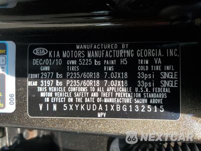 Zdjęcie 14 z 16 samochodu: 2011 KIA SORENTO EX VIN:5XYKUDA1XBG132515 - miniatura