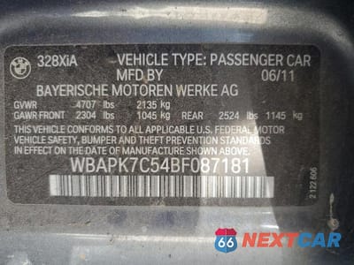 Zdjęcie 12 z 12 samochodu: 2011 BMW 328 XI VIN:WBAPK7C54BF087181 - miniatura