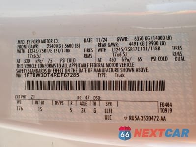Zdjęcie 13 z 13 samochodu: 2024 FORD F350 SUPER DUTY VIN:1FT8W3DT4REF67285 - miniatura