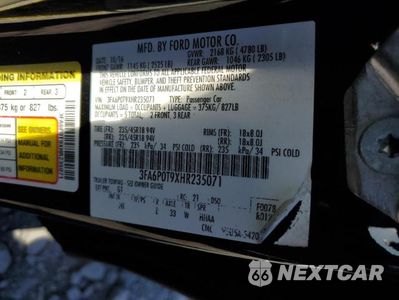 Zdjęcie 12 z 12 samochodu: 2017 FORD FUSION SE VIN:3FA6P0T9XHR235071 - miniatura