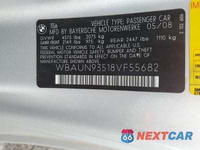 Zdjęcie 12 z 14 samochodu: 2008 BMW 135 I VIN:WBAUN93518VF55682 - miniatura