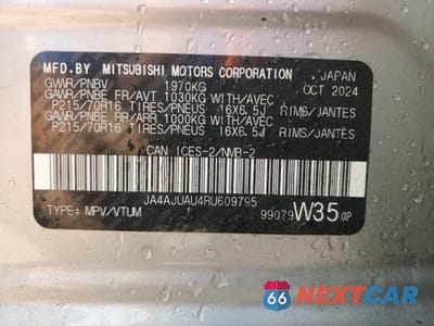 Zdjęcie 14 z 15 samochodu: 2024 MITSUBISHI RVR ES VIN:JA4AJUAU4RU609795 - miniatura