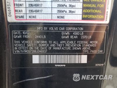 Zdjęcie 12 z 12 samochodu: 2008 VOLVO C70 T5 VIN:YV1MC67288J046937 - miniatura