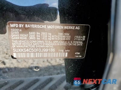 Zdjęcie 13 z 13 samochodu: 2015 BMW X5 XDRIVE35D VIN:5UXKS4C50F0J99186 - miniatura