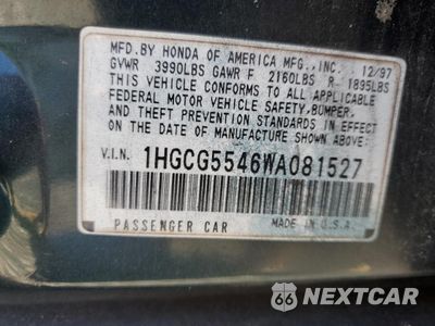 Zdjęcie 13 z 15 samochodu: 1998 HONDA UK VIN:1HGCG5546WA081527 - miniatura
