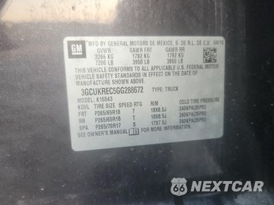 Zdjęcie 13 z 15 samochodu: 2016 CHEVROLET SILVERADO K1500 LT VIN:3GCUKREC5GG288672 - miniatura