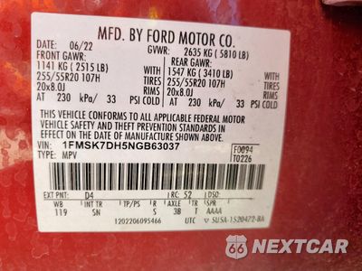 Zdjęcie 13 z 13 samochodu: 2022 FORD EXPLORER XLT VIN:1FMSK7DH5NGB63037 - miniatura