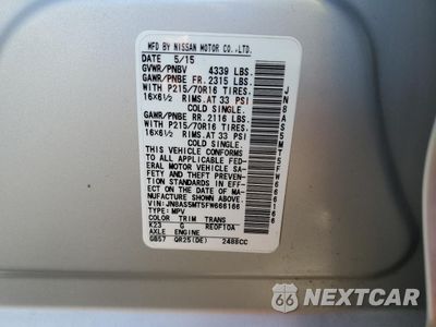 Zdjęcie 13 z 13 samochodu: 2015 NISSAN ROGUE SELECT S VIN:JN8AS5MT5FW666166 - miniatura