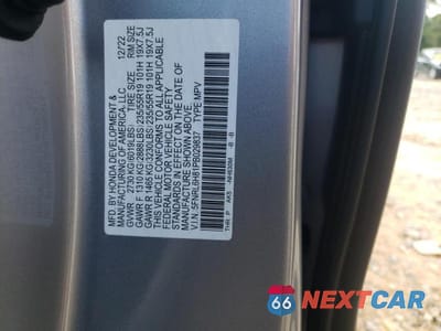 Zdjęcie 14 z 14 samochodu: 2023 HONDA ODYSSEY TOURING VIN:5FNRL6H81PB029837 - miniatura