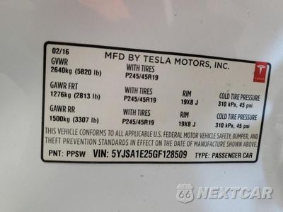 Zdjęcie 13 z 13 samochodu: 2016 TESLA MODEL S VIN:5YJSA1E25GF128509 - miniatura