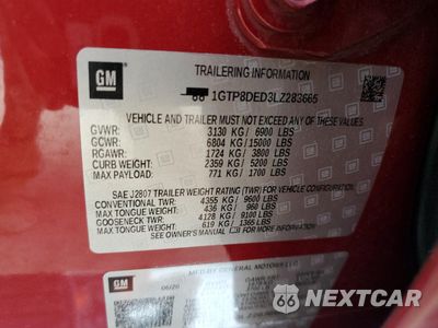 Zdjęcie 12 z 13 samochodu: 2020 GMC SIERRA C1500 SLT VIN:1GTP8DED3LZ283665 - miniatura