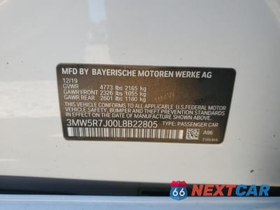 Zdjęcie 12 z 12 samochodu: 2020 BMW 330XI VIN:3MW5R7J00L8B22805 - miniatura