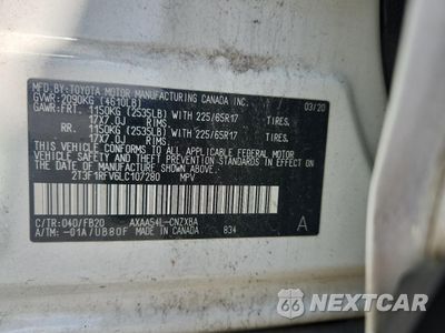 Zdjęcie 13 z 15 samochodu: 2020 TOYOTA RAV4 LE VIN:2T3F1RFV6LC107280 - miniatura
