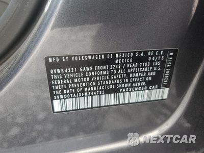 Zdjęcie 12 z 14 samochodu: 2015 VOLKSWAGEN JETTA SE VIN:3VWD07AJXFM344732 - miniatura