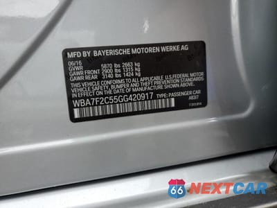 Zdjęcie 12 z 12 samochodu: 2016 BMW 750 VIN:WBA7F2C55GG420917 - miniatura