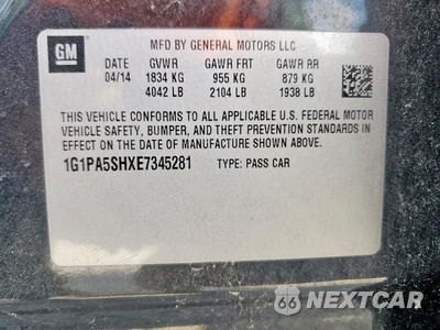 Zdjęcie 13 z 13 samochodu: 2014 CHEV CRUZE VIN:1G1PA5SHXE7345281 - miniatura