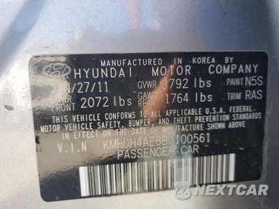 Zdjęcie 12 z 12 samochodu: 2011 HYUNDAI ELANTRA GLS VIN:KMHDH4AE8BU100561 - miniatura