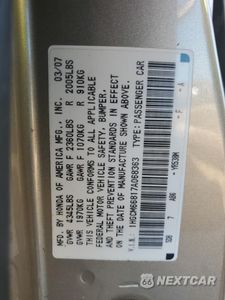 Zdjęcie 12 z 14 samochodu: 2007 HONDA ACCORD EX VIN:1HGCM66817A068363 - miniatura