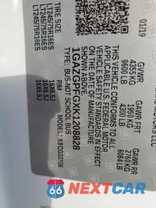 Zdjęcie 14 z 17 samochodu: 2019 CHEVROLET EXPRESS G3500 LT VIN:1GAZGPFGXK1208828 - miniatura