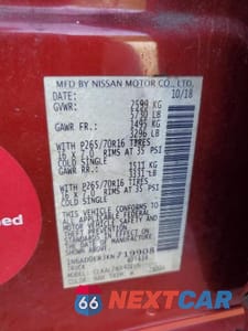 Zdjęcie 12 z 12 samochodu: 2019 NISSAN FRONTIER S VIN:1N6AD0ER3KN719908 - miniatura