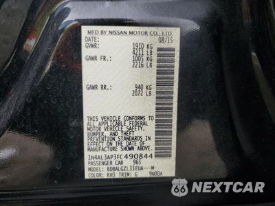 Zdjęcie 12 z 12 samochodu: 2015 NISSAN ALTIMA 2.5 VIN:1N4AL3AP3FC490844 - miniatura