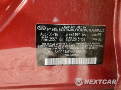 Zdjęcie 13 z 14 samochodu: 2017 HYUNDAI SONATA SE VIN:5NPE24AF4HH480407 - miniatura