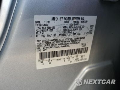Zdjęcie 13 z 15 samochodu: 2012 FORD EDGE SE VIN:2FMDK3GC2CBA48837 - miniatura