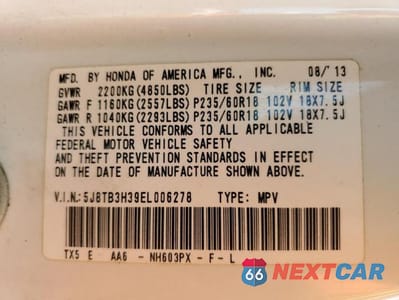 Zdjęcie 13 z 13 samochodu: 2014 ACURA RDX VIN:5J8TB3H39EL006278 - miniatura