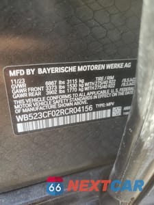 Zdjęcie 13 z 13 samochodu: 2024 BMW IX XDRIVE50 VIN:WB523CF02RCR04156 - miniatura