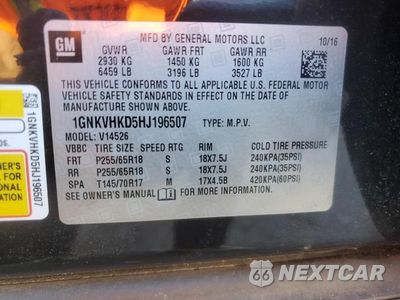 Zdjęcie 13 z 13 samochodu: 2017 CHEVROLET TRAVERSE LT VIN:1GNKVHKD5HJ196507 - miniatura