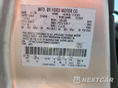 Zdjęcie 13 z 13 samochodu: 2008 FORD ESCAPE LIMITED VIN:1FMCU94158KC92961 - miniatura