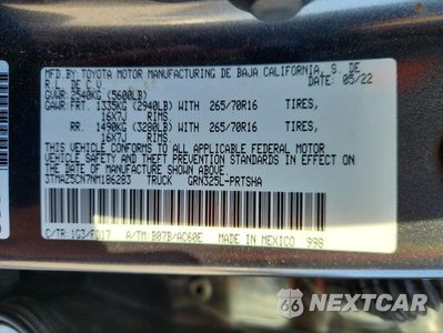 Zdjęcie 12 z 15 samochodu: 2022 TOYOTA TACOMA DOUBLE CAB VIN:3TMAZ5CN7NM186283 - miniatura