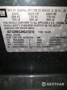 Zdjęcie 12 z 12 samochodu: 2017 GMC SIERRA K1500 SLE VIN:3GTU2MEC4HG473218 - miniatura