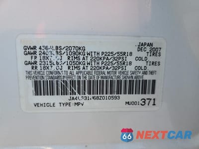 Zdjęcie 13 z 13 samochodu: 2008 MITSUBISHI OUTLANDER SE VIN:JA4LS31W68Z010593 - miniatura