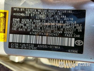 Zdjęcie 12 z 12 samochodu: 2016 TOYOTA CAMRY LE VIN:4T4BF1FK3GR562467 - miniatura