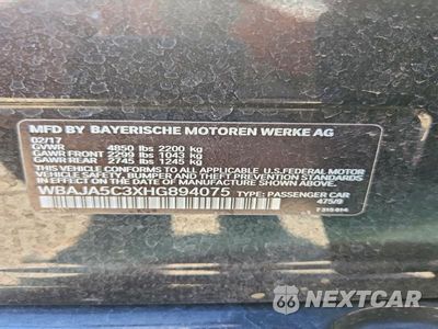 Zdjęcie 12 z 12 samochodu: 2017 BMW 530 I VIN:WBAJA5C3XHG894075 - miniatura