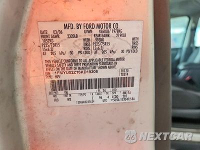 Zdjęcie 13 z 13 samochodu: 2006 FORD ESCAPE XLS VIN:1FMYU02Z16KD19208 - miniatura