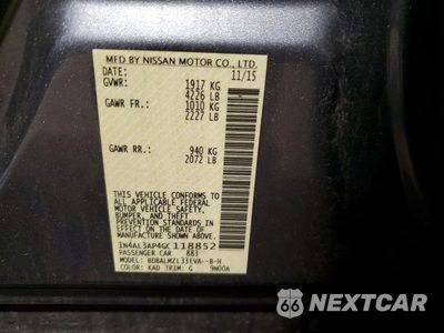 Zdjęcie 12 z 12 samochodu: 2016 NISSAN ALTIMA 2.5 SV VIN:1N4AL3AP4GC118852 - miniatura
