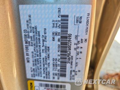 Zdjęcie 13 z 13 samochodu: 2019 FORD FUSION S VIN:3FA6P0G76KR239490 - miniatura