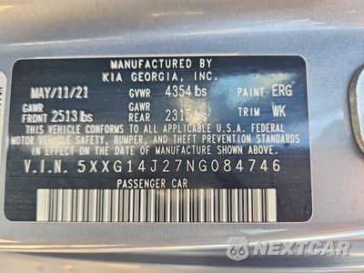 Zdjęcie 13 z 13 samochodu: 2022 KIA K5 LXS VIN:5XXG14J27NG084746 - miniatura