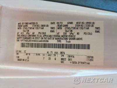 Zdjęcie 13 z 13 samochodu: 2013 FORD ECONOLINE E250 VAN VIN:1FTNE2EW9DDA53536 - miniatura