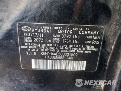Zdjęcie 12 z 12 samochodu: 2012 HYUNDAI ELANTRA GLS VIN:KMHDH4AE5CU331502 - miniatura