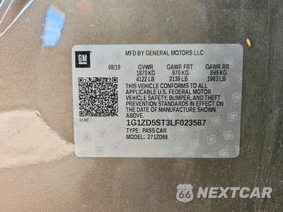 Zdjęcie 12 z 12 samochodu: 2020 CHEVROLET MALIBU LT VIN:1G1ZD5ST3LF023587 - miniatura